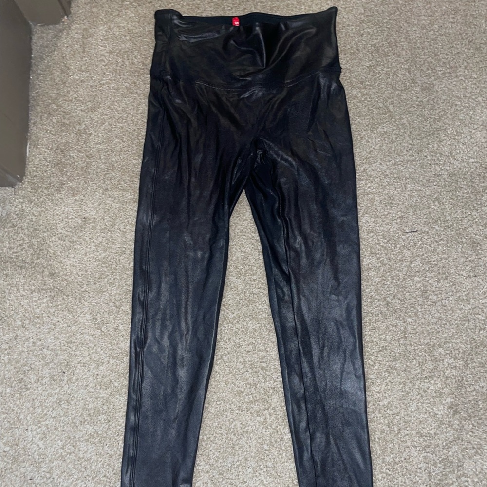 Spanx leather leggings - size M